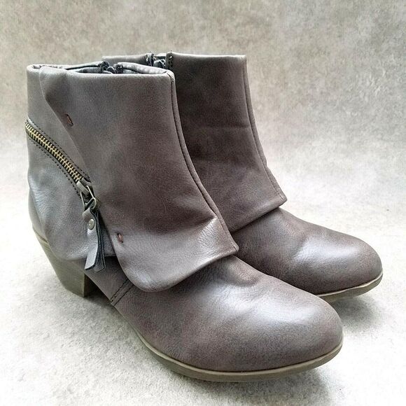 Falls Creek Shoes - Falls Creek Womens Kinsey  Sz 6 M Brown  2" Heeled Ankle Boot Booties